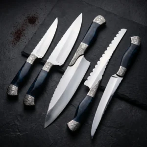 5-Piece Engraved Steel Chef Set – Resin Handle