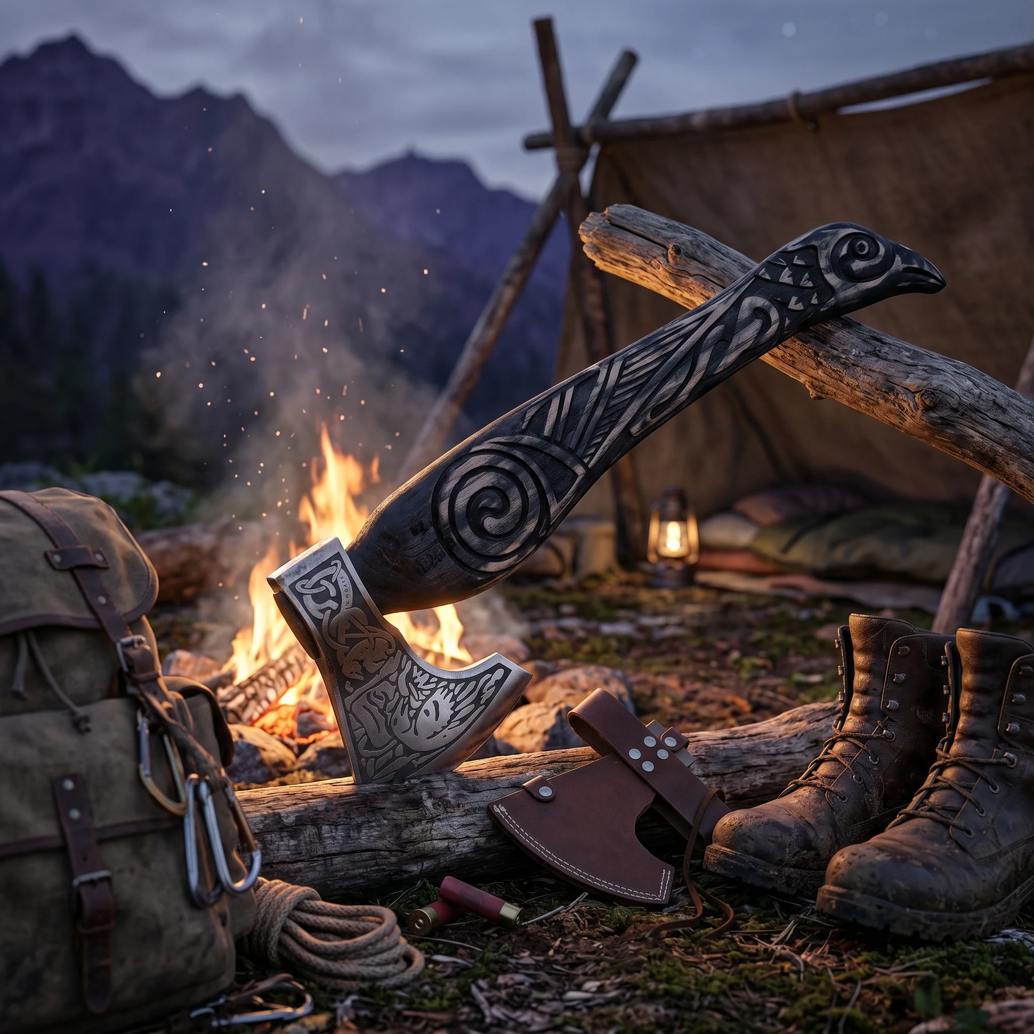 Viking Handle Display Axe – Handmade Steel
