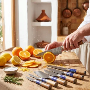 7-Piece Damascus Chef Set – Handmade Finish