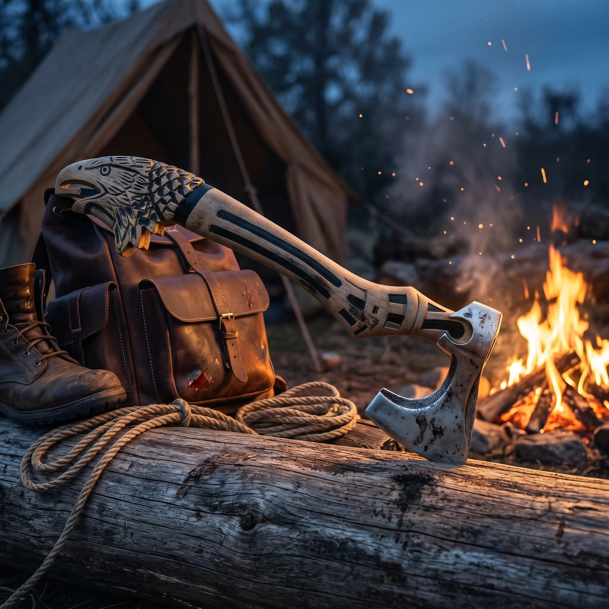 Eagle Handle Display Axe – Handmade Steel