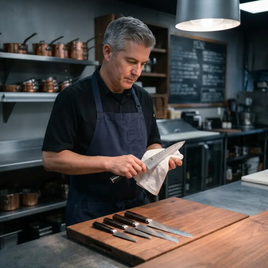 Handmade chef knife set by Edge Works Craft