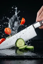 Santoku chef knife in 12 chrome steel
